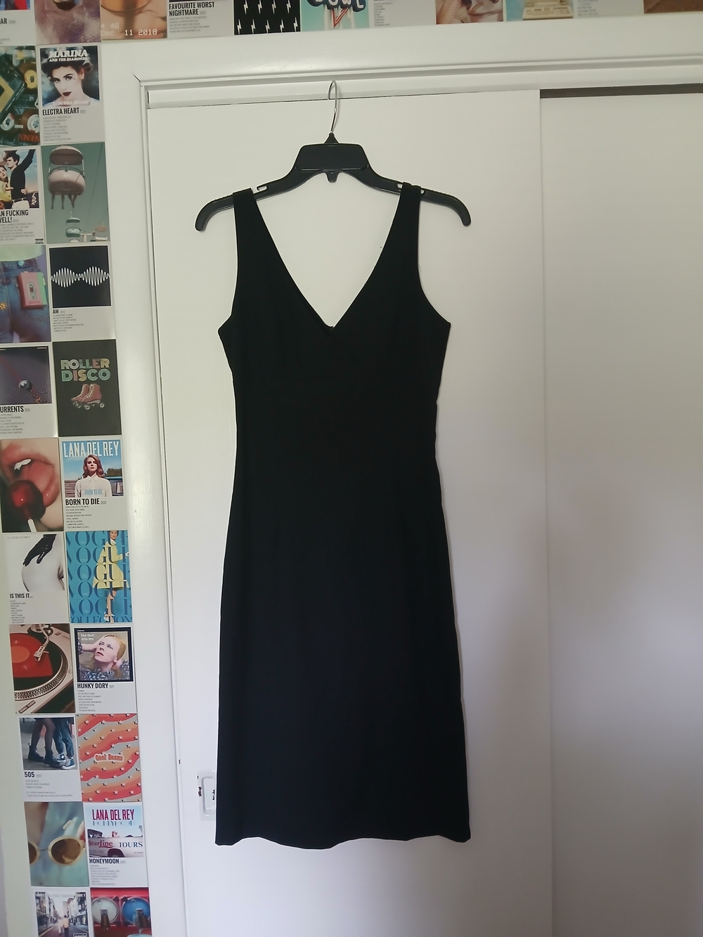 Vintage 90s Black V-Neck Dress